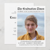 Ancien journal Faire-part de diplôme Invitation (Devant / Derrière)