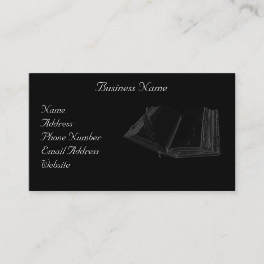 Ancien livre et stylo plume Cartes de visite (Devant)
