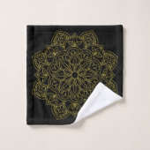 Ancien Mandalas d'or sur le noir (Gant de toilette)