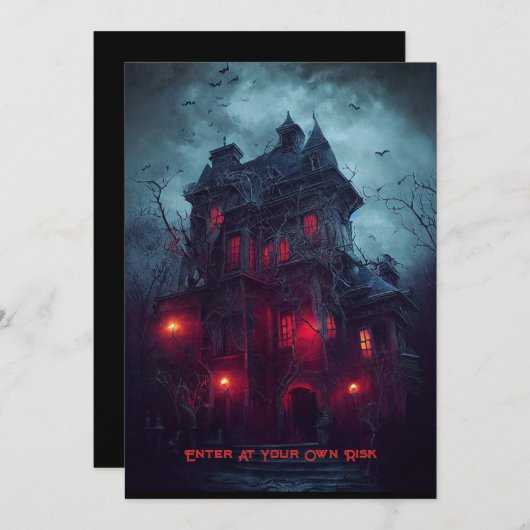 Ancien manoir gothique Invitation de la fête d'Hal (Devant / Derrière)