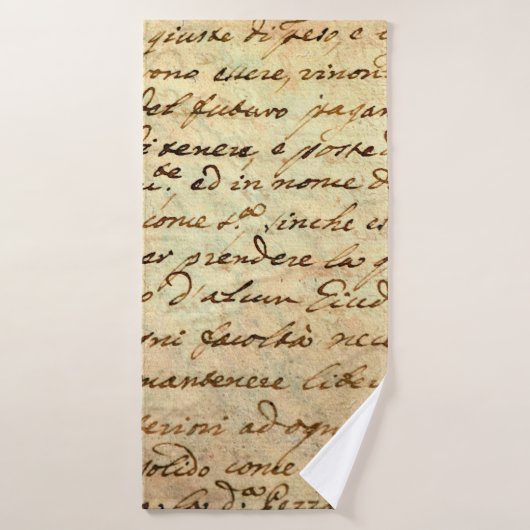 Ancien manuscrit du 1700 siècle écrit à l'encre (Serviette de bain)