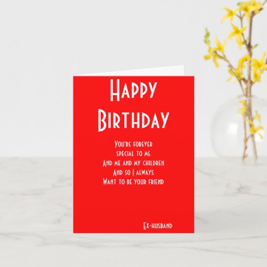 Ancien mari encore amis cartes d'anniversaire (Fleur jaune)