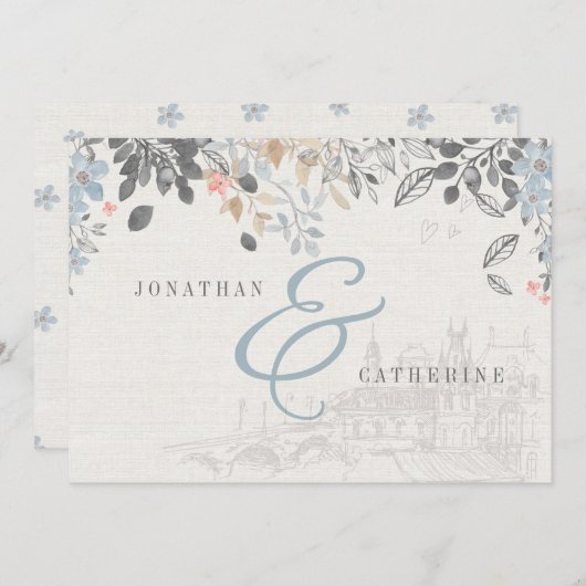 Ancien Monde Charme Bridal Douche Invitation (Devant / Derrière)