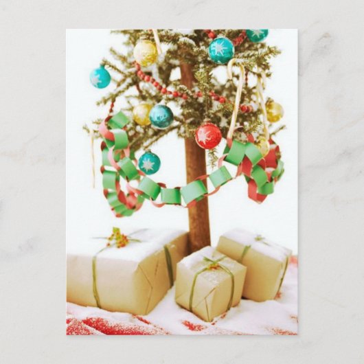 Ancien Noël Arbre Cartes et Stickers (Devant)