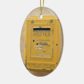 Ancien ornement de boîte aux lettres jaune (Gauche)