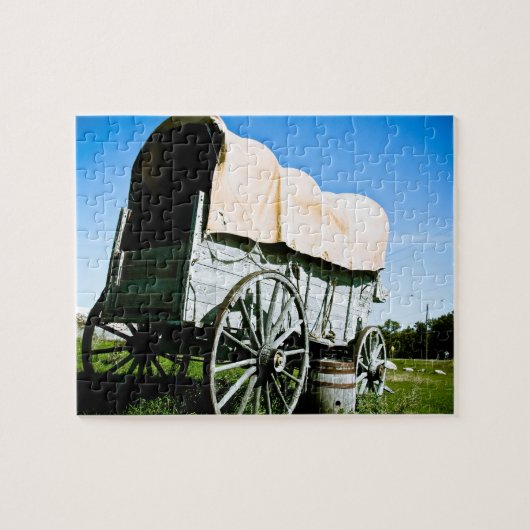 Ancien Ouest Couvert Wagon 03 Puzzle (Horizontal)