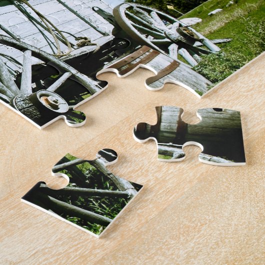 Ancien Ouest Couvert Wagon 03 Puzzle (Côté)