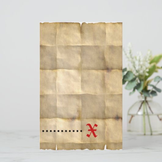 Ancien parchemin, Papier de la carte des trésors (Debout devant)