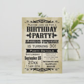 Ancien Pays Vintage Anniversaire Fête Invitation (Debout devant)