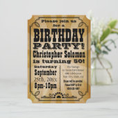 Ancien Pays Vintage Anniversaire Fête Invitation (Debout devant)