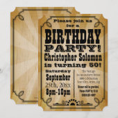 Ancien Pays Vintage Anniversaire Fête Invitation (Devant / Derrière)