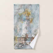Ancien phare côtier nautique moderne (Serviette à main)