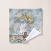 Ancien phare côtier nautique moderne (Gant de toilette)