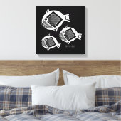 Ancien poisson blanc encre noir toile (Insitu(Chambre))