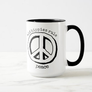 Ancien régime hippie, signe de paix café Mug