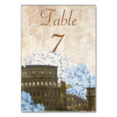 Ancien Rome Blue Hydrangea Carte Numéro de table (Dos)
