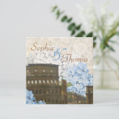 Ancien Rome Blue Hydrangea Faire-part de mariage (Debout devant)