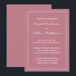 Ancien Rose rose minimaliste des invitations de ma<br><div class="desc">Invitations de mariage contemporaines - CHANGER la couleur de l'arrière - plan à n'importe quelle couleur ! Nous avons montré le beau Vieux Rose Rose. Rectangle accents - SUPPRIMEZ-les ou CHANGEZ de couleur ! MODIFIEZ les polices, le texte, la couleur du texte. Utilisez ce modèle pour concevoir vos propres invitations...</div>