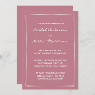 Ancien Rose rose minimaliste des invitations de ma