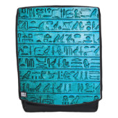 Ancien sac à dos bleu Hiéroglyphes égyptiens (Devant)