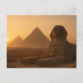Ancien Sphinx Golden Carte Postale Pyramide Sunset (Devant)