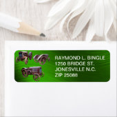 ANCIEN TRACTEUR - ÉTIQUETTE D'ADRESSE DE RETOUR (En situation)