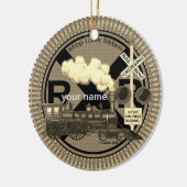 Ancien train nom personnalisé ornement (Gauche)