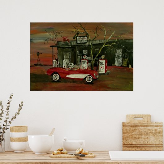 Ancienne affiche convertible Stingray Corvette (Cuisine)