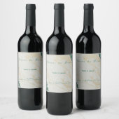 ancienne Autocollant de mariage au monogramme de m (Bouteilles)