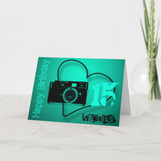 Ancienne caméra Carte personnalisée 15e anniversai