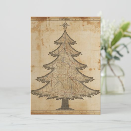 Ancienne carte Arbre de Noël (Debout devant)