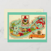 Ancienne carte classique des Bermudes (Devant / Derrière)