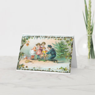 Ancienne carte de Noël pour enfants
