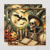 Ancienne carte de voeux Art Halloween (Devant / Derrière)