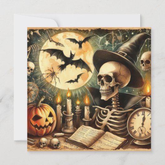 Ancienne carte de voeux Art Halloween (Devant)