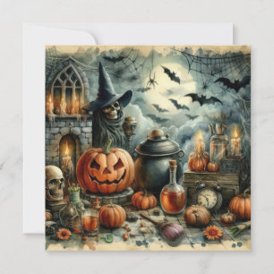 Ancienne carte de voeux Art Halloween