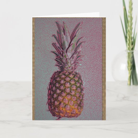 Ancienne carte de voeux d'ananas (Devant)