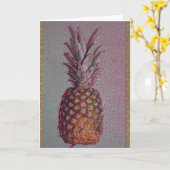 Ancienne carte de voeux d'ananas (Fleur jaune)