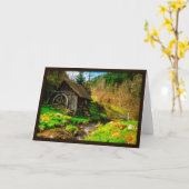 Ancienne carte de voeux Mill (Fleur jaune)