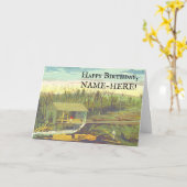 Ancienne carte de voeux pour l'anniversaire de la  (Fleur jaune)