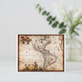 Ancienne carte du continent américain (Debout devant)