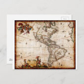 Ancienne carte du continent américain (Devant / Derrière)
