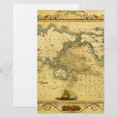 Ancienne carte du monde antique (Devant / Derrière)