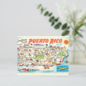 Ancienne Carte Illustrée de Porto Rico sur Carte P (Debout devant)