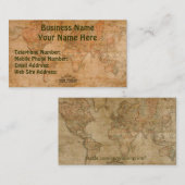 ANCIENNE CARTE MONDIALE Cartes de visite et de pro (Devant / Derrière)