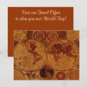 ANCIENNE CARTE MONDIALE INVITATION AU BUREAU DE VO (Devant / Derrière)