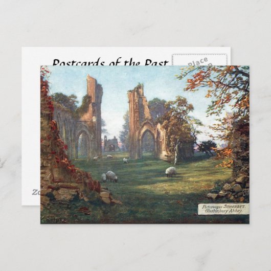 Ancienne carte postale - Abbaye de Glastonbury (Devant / Derrière)