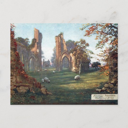 Ancienne carte postale - Abbaye de Glastonbury (Devant)