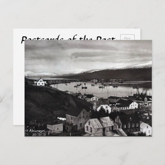 Ancienne carte postale - Akureyri, Islande (Devant / Derrière)