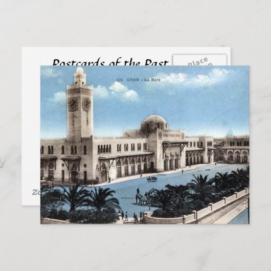 Ancienne carte postale - Algérie - Oran - Gare (Devant / Derrière)